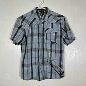 Current Plaid Short Sleeve Button Down Shirt. Size Medium. Excellent condition!